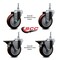 Service Caster 4 Inch Maroon Polyurethane 38 Inch Threaded Stem Caster Set 2 Brakes SCC SCC-TS20S414-PPUB-MRN-381615-2-PLB-2 - alternate 2